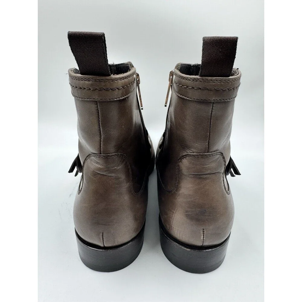 Sergio Rossi Men Size 7 Brown Leather Ankle Boots